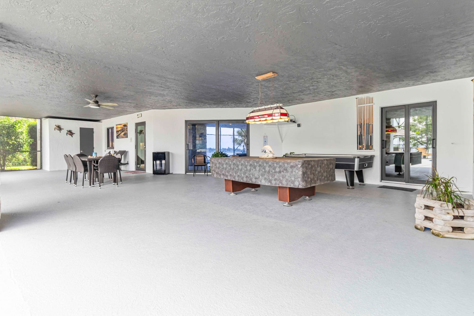 First-floor patio with river views