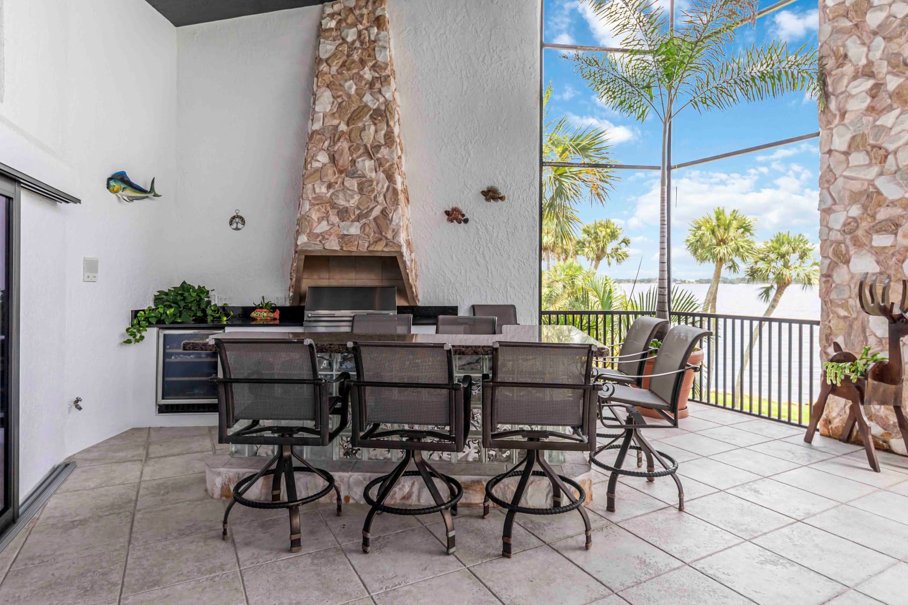 Second-floor patio at the rear of the home
