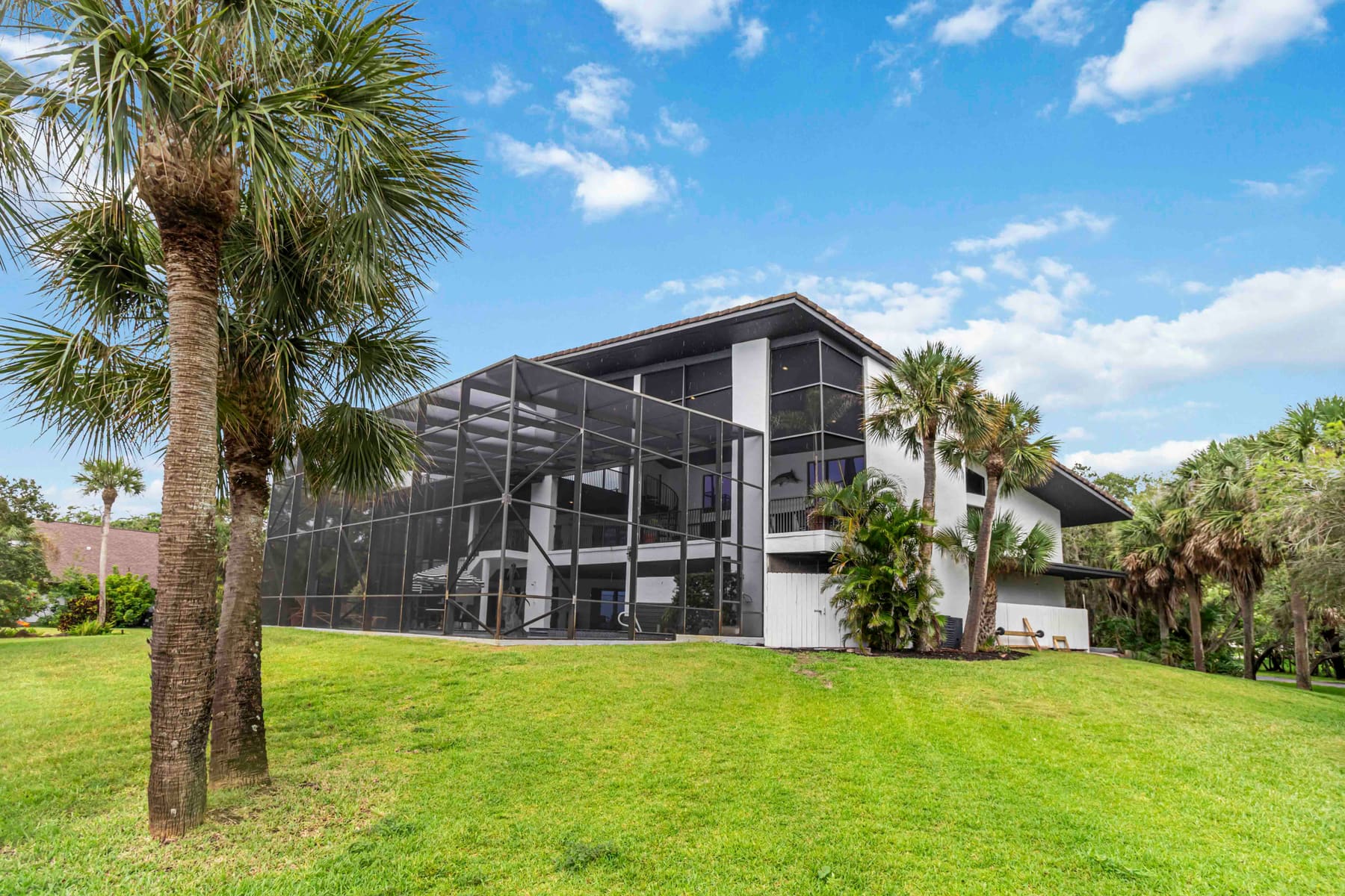 Rear exterior of the home facing the Indian River