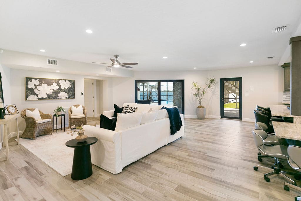 Staged first-floor sitting area