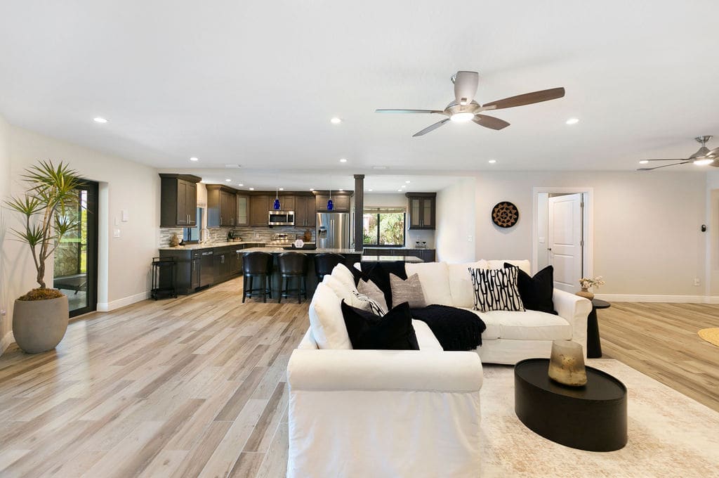 Staged first-floor living space