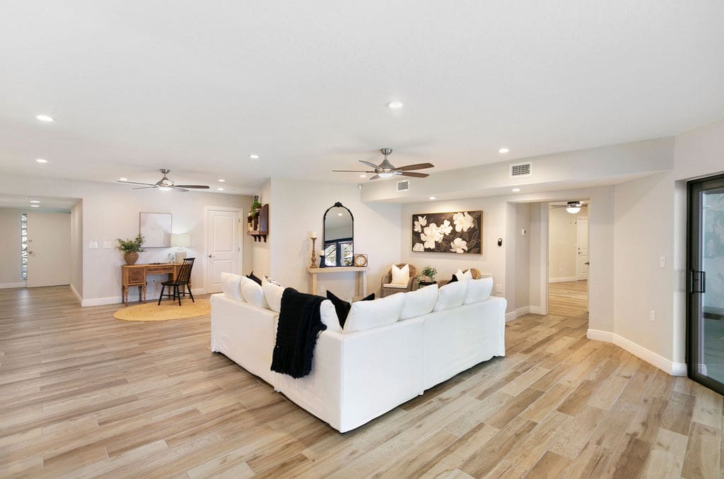 Staged first-floor living area