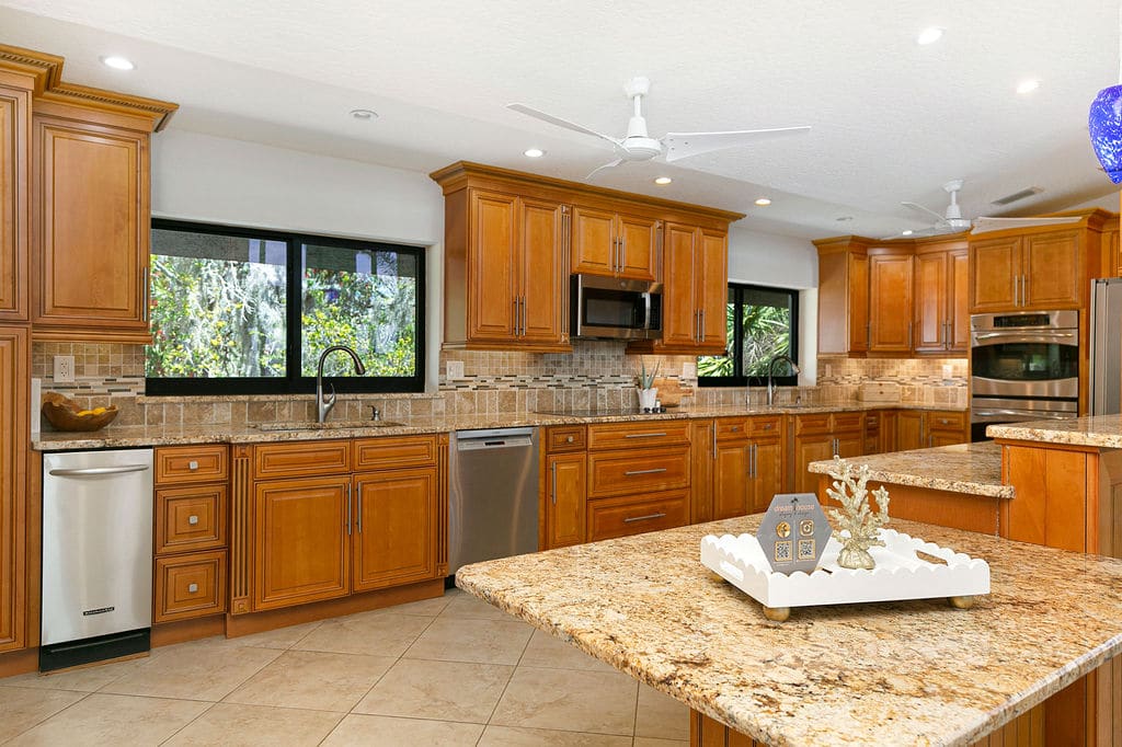 Staged second-floor kitchen