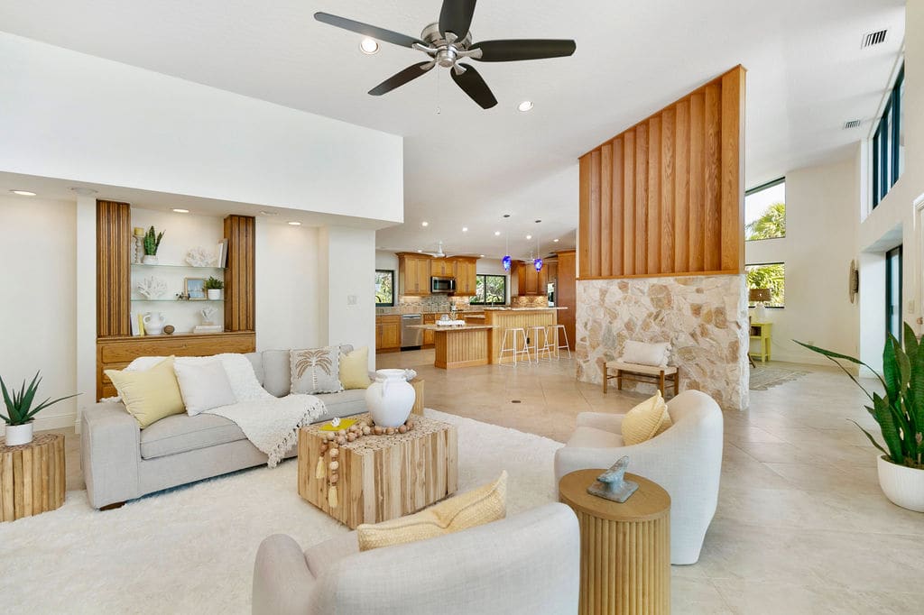Second-floor living room seating area