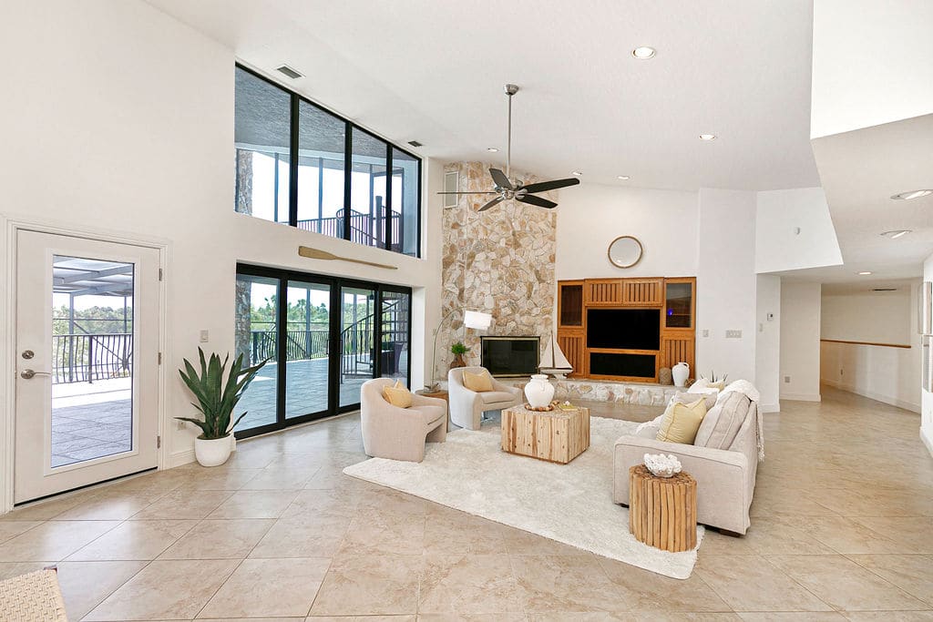 Second-floor living room, alternate view