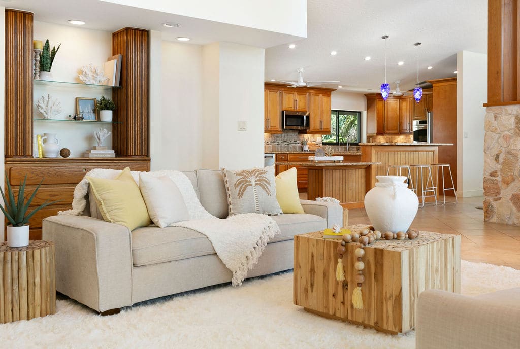 Second-floor living room toward the balcony